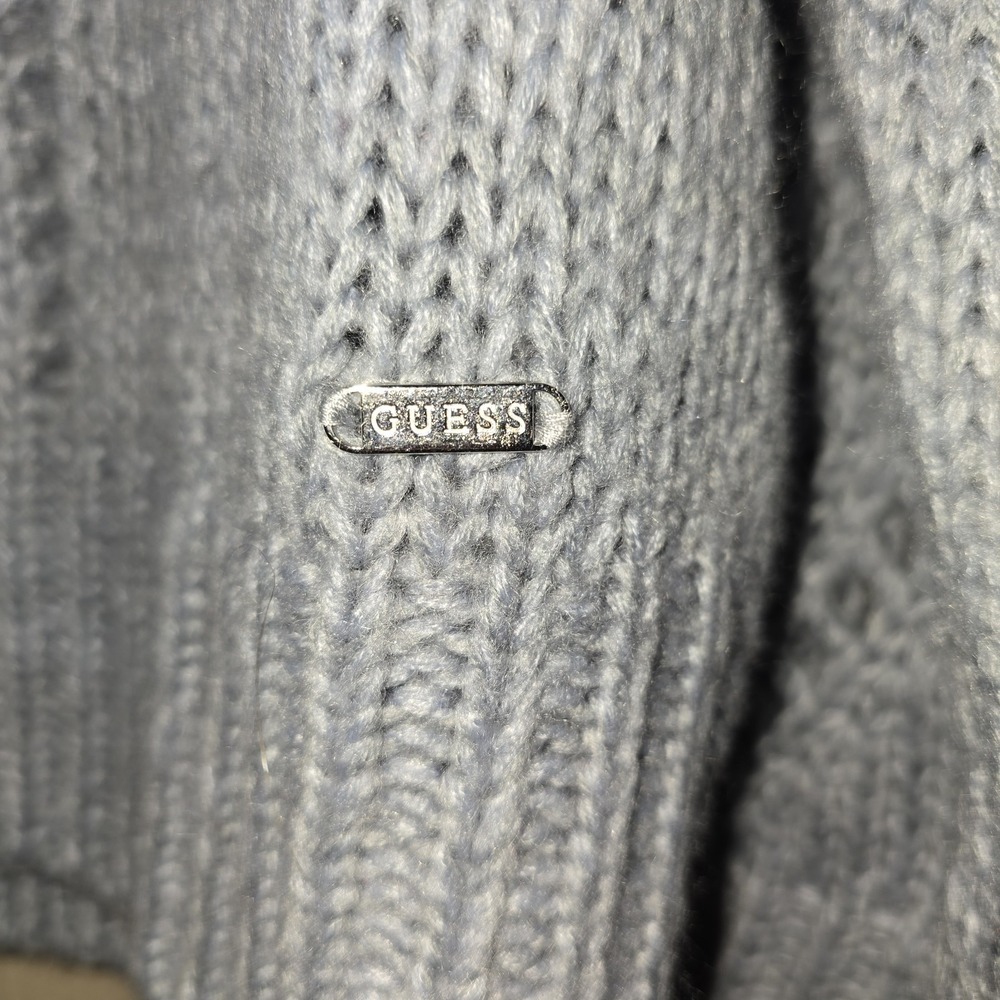 NWT Guess cable knit Chunky gray  sweater Womens Medium - Picture 3 of 8